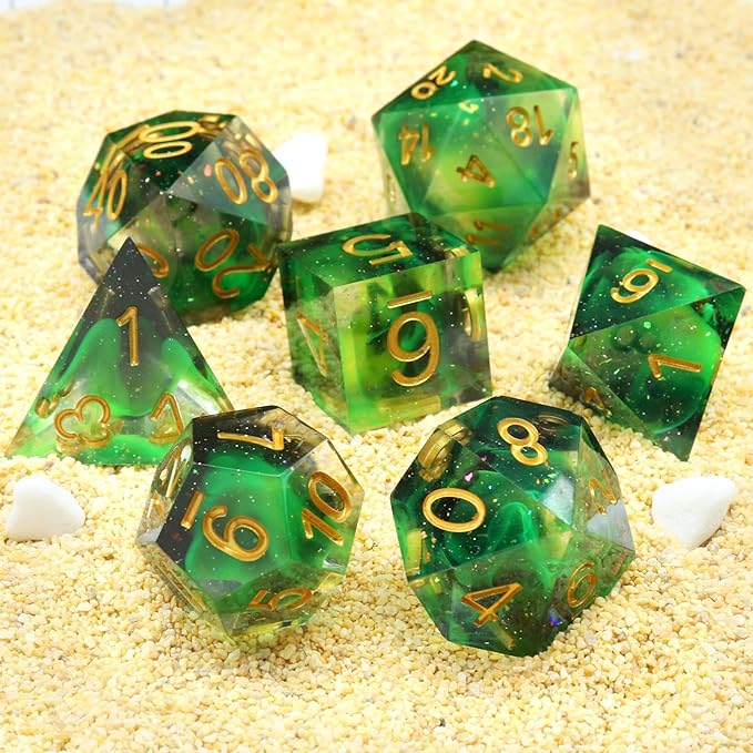 Haxtec Glitter DND Dice Set Sharp Edge Dice - Image 8