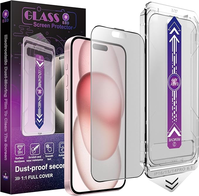 2 Pack Matte Screen Protector for iPhone 14 Pro/iPhone 15 / iPhone 16, 9H by Unknown