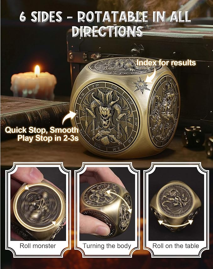 Kabinka Spinner Dice for 7 in 1 DND Dice Set, Unique Metal Dice for Dungeons - Image 5