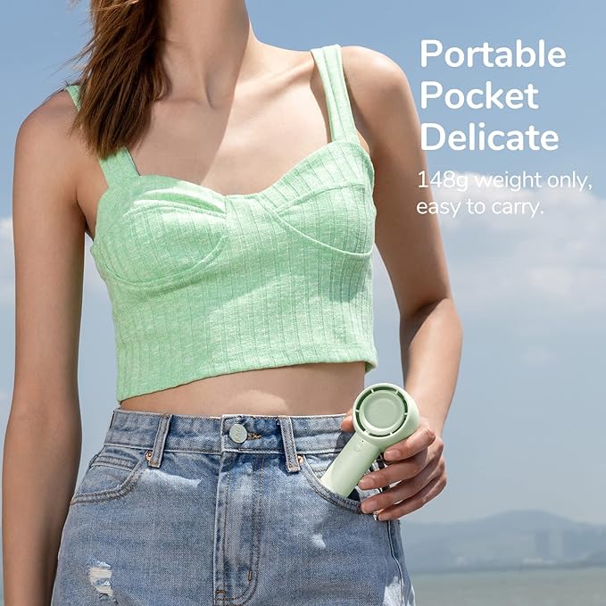 JISULIFE Mini Portable Fan-Bladeless Safe Design, Powerful Turbo Handheld Fan - Image 6