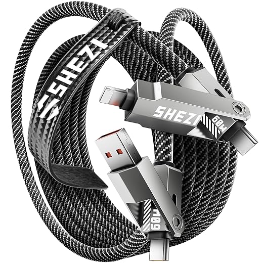 SHEZI Nylon Braided 4 in 1 USB C Cable 60W 10FT Compatible by SHEZI