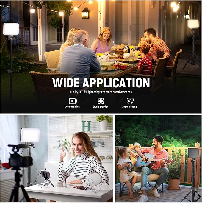NEEWER BASICS LED Video Light Panel Lighting Kit, 3 Pack Bi Color Dimmable - Image 2