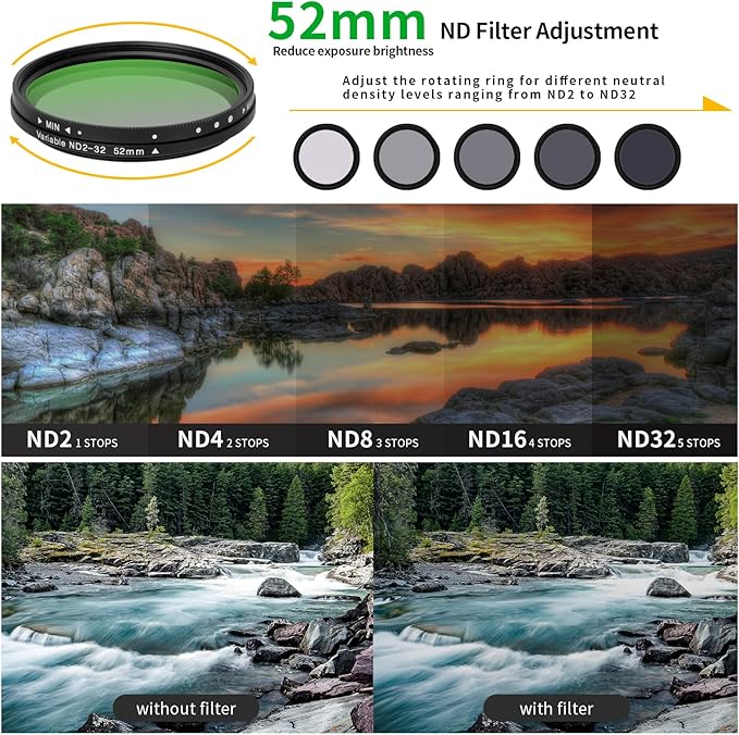 52MM Variable ND2-32 Filter for Phone, Compatible - Image 2