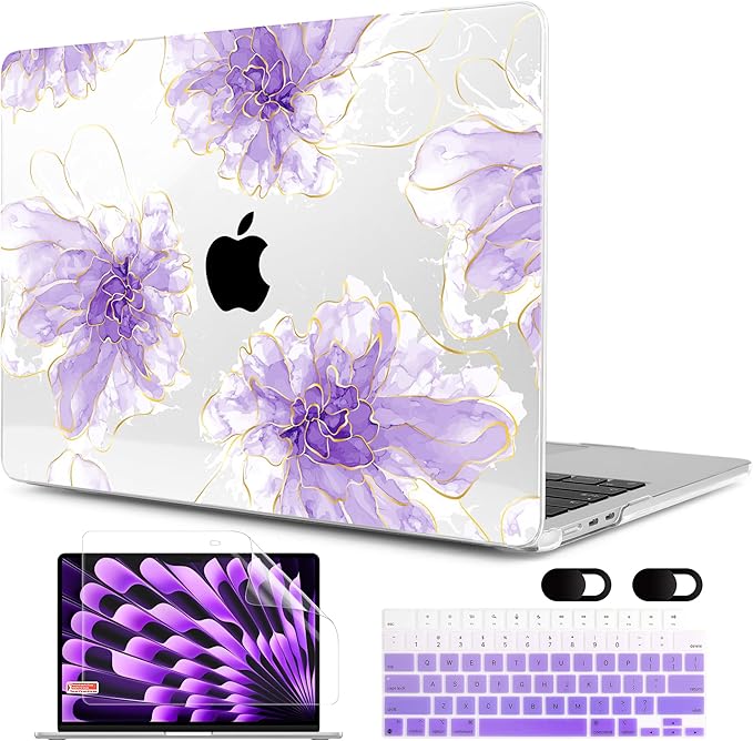 MEEgoodo Case for MacBook Air M4/M3/M2 13.6 inch 2025 2024 2022, Fit Model by MEEgoodo