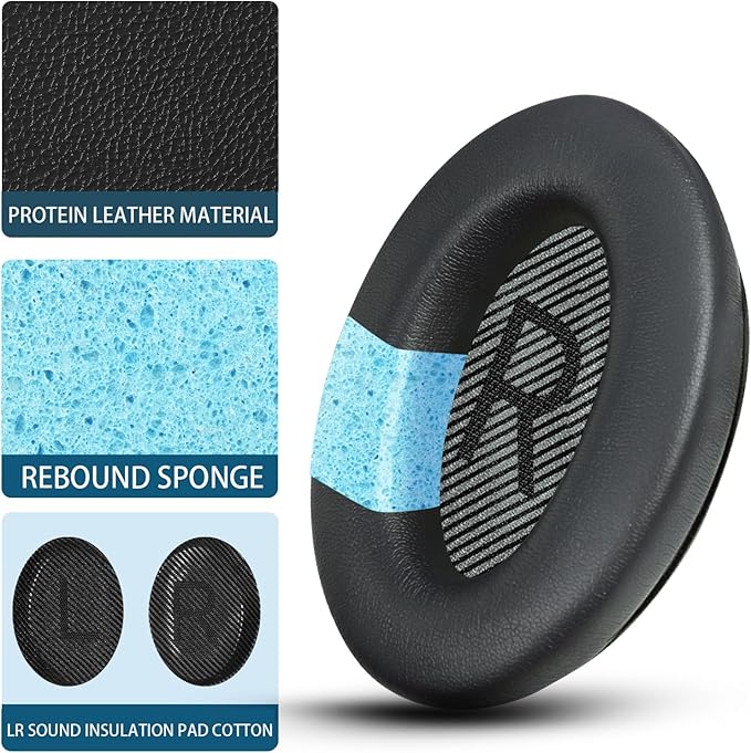 Headphones Replacement Ear Pads, Protein Leather earpad Cushions - Image 3
