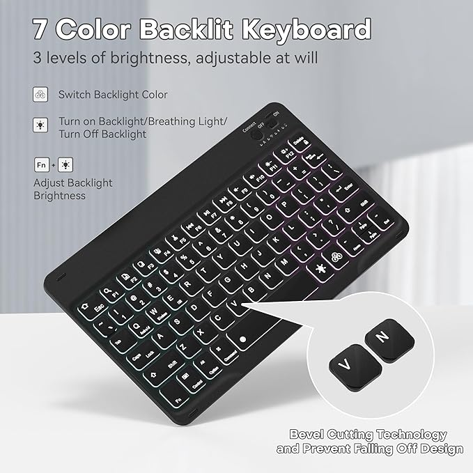 YBING for iPad A16 Case with Keyboard 11th &10th Generation, 360 Rotation - Image 4