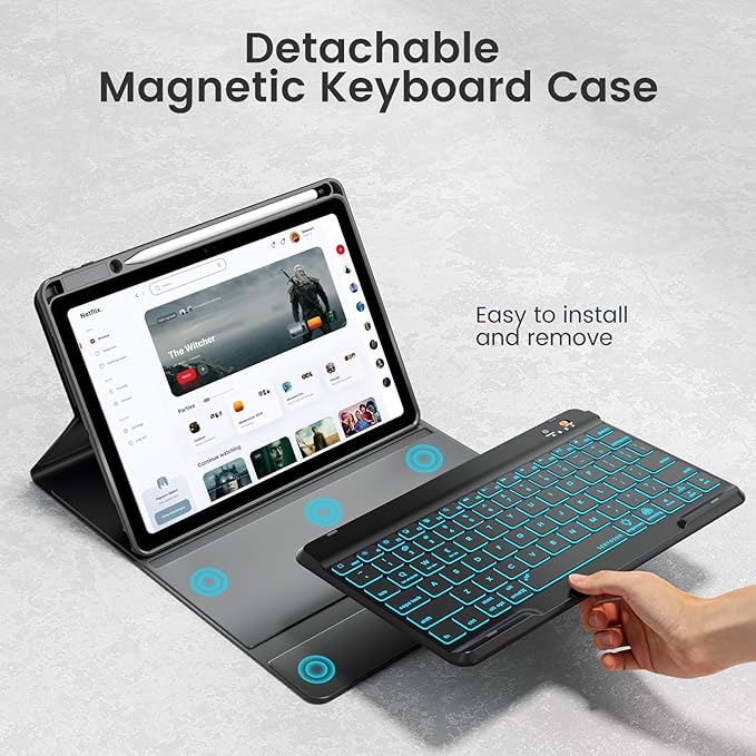 OYEEICE Keyboard Case for iPad Pro 12.9 inch & New Air 13 inch M2, 7 Color - Image 4