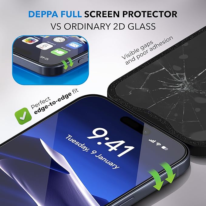 Deppa |2 Pack| for iPhone 16 Pro Max Anti-Blue Light Screen Protector '| - Image 5