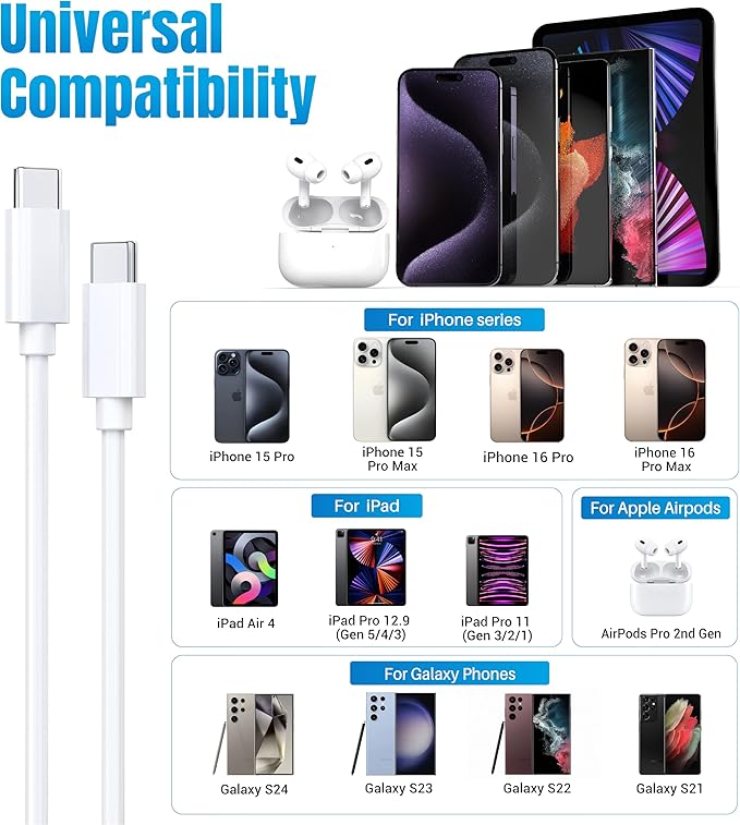 Phone 15 16 Charger, 30W Super Fast Charging, USB C Block Type C Cable Cord - Image 5