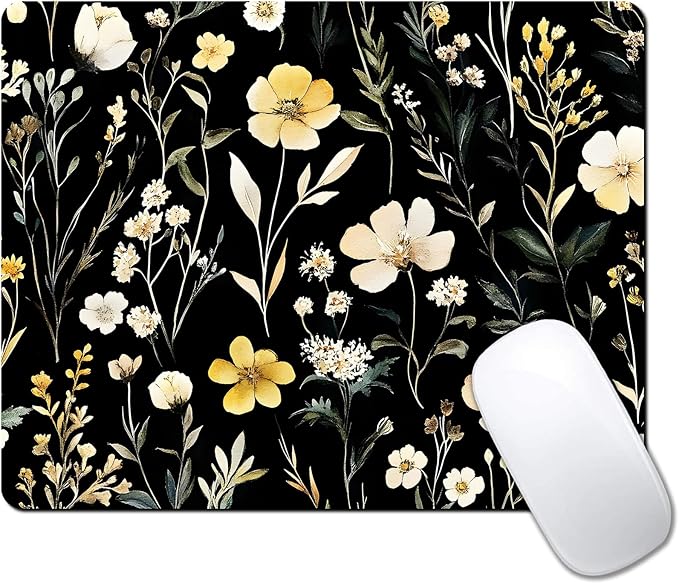 Wildflowers Aesthetic Floral Custom Mouse Pad by IMAYONDIA