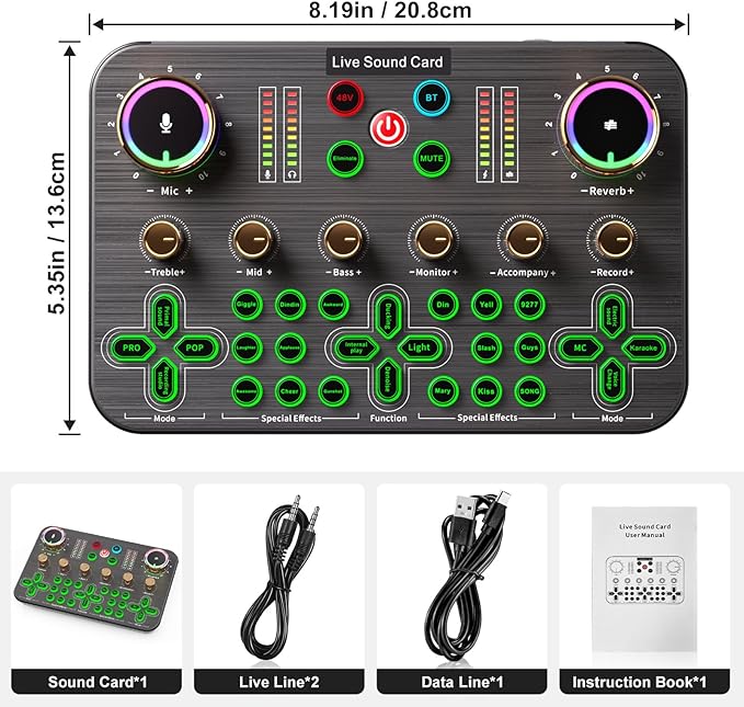 Facmogu K600 Gaming Audio Mixer, Streaming Audio Mixer - Image 7