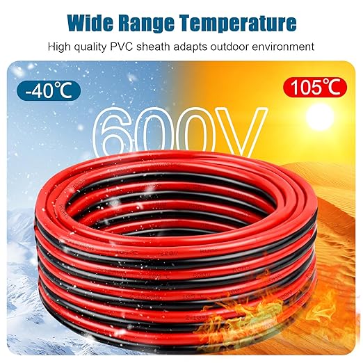 10 Gauge Wire 2 Conductors Copper Wire, 10 AWG Battery Cable Oxygen Free Copper - Image 3