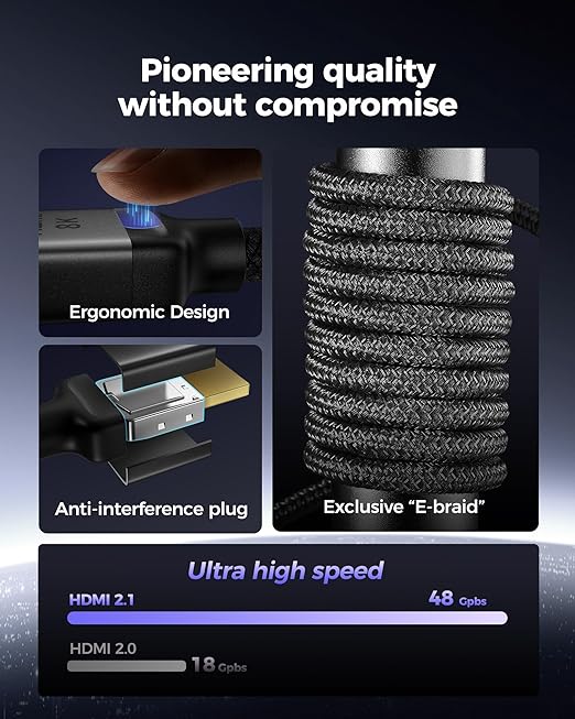 Silkland Long 10K 8K HDMI 2.1 Cable 33ft, Ultra High Speed HDMI Cable 48Gbps - Image 3