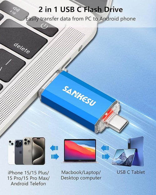 128GB 3 Pack 2-in-1 USB C Flash Drive USB-A+Type-C 3.1 Dual Drive OTG, Speed Up - Image 2