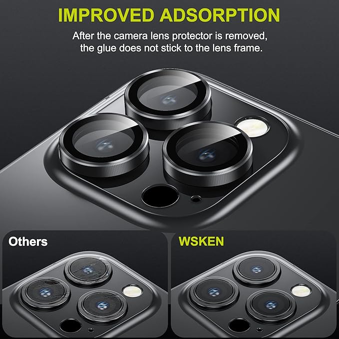 WSKEN for iPhone 14 Pro/iPhone 14 Pro Max Camera Lens Protector, HD Tempered - Image 5