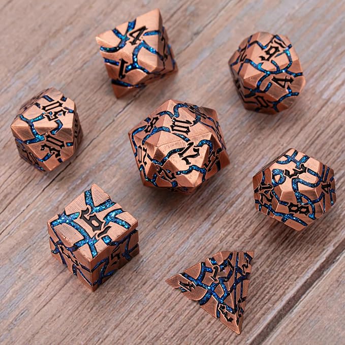 Dice Set D&D Dungeons and Dragons Dice D20 Metal DND Dice Set - Image 3