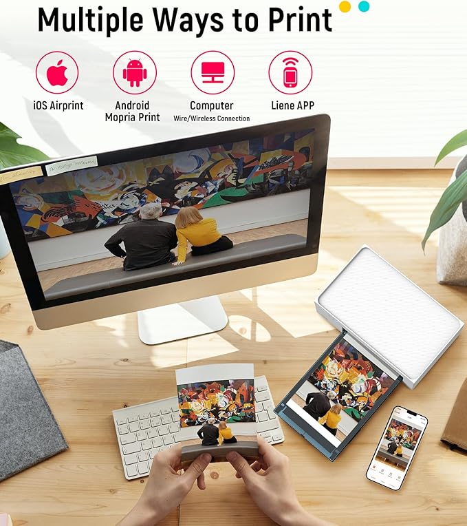 Liene M100 4x6'' Photo Printer, Phone Printer 100 Sheets & 3 Cartridges - Image 4