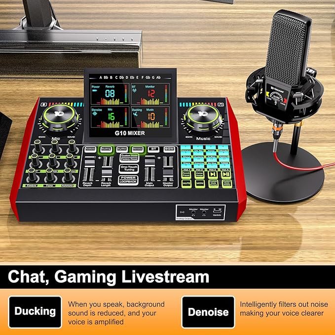 Podcast Equipment Bundle with 3.5mm Microphone and Live Sound Card, Audio - Image 5