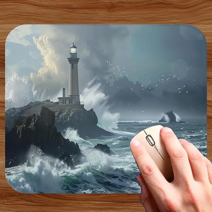 Coastal Shoreline Waves Sandy Beach Theme Mouse Pad Mat Mousepad - Image 2