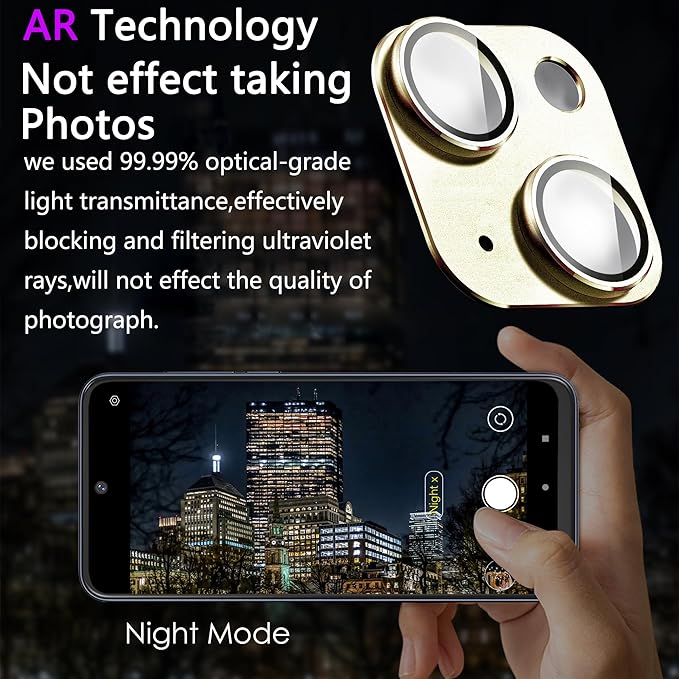 2 Pack Camera Lens Protector for iPhone 15 / iPhone 15 Plus, AR Tempered Glass - Image 3