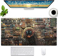 Futuristic Fantasy Mouse Pad, Cyberpunk Style Desk Mat, Extended XL Gaming by Cindasun