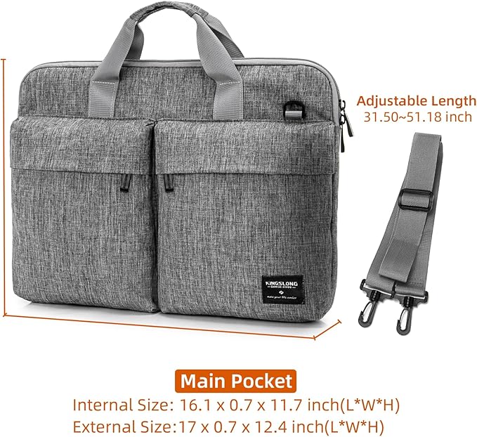KINGSLONG 15.6 inch Laptop Shoulder Bag, Slim Shockproof Computer Sleeve - Image 5