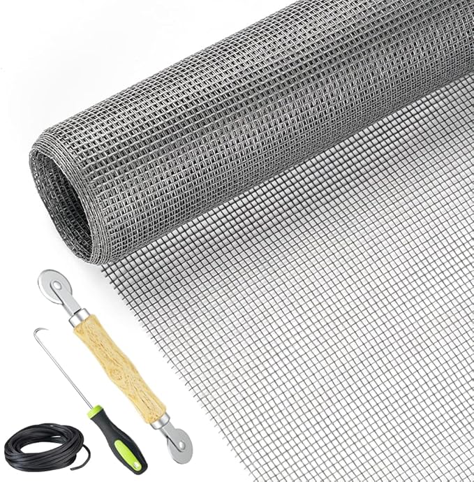 Screen Repair Kit Easy DIY Project 59" x 106" Fiberglass Screen Mesh by Lengtimo