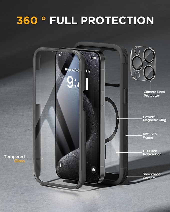 Miracase Magnetic for iPhone 15 Pro Case Full-Body Bumper Phone case - Image 2