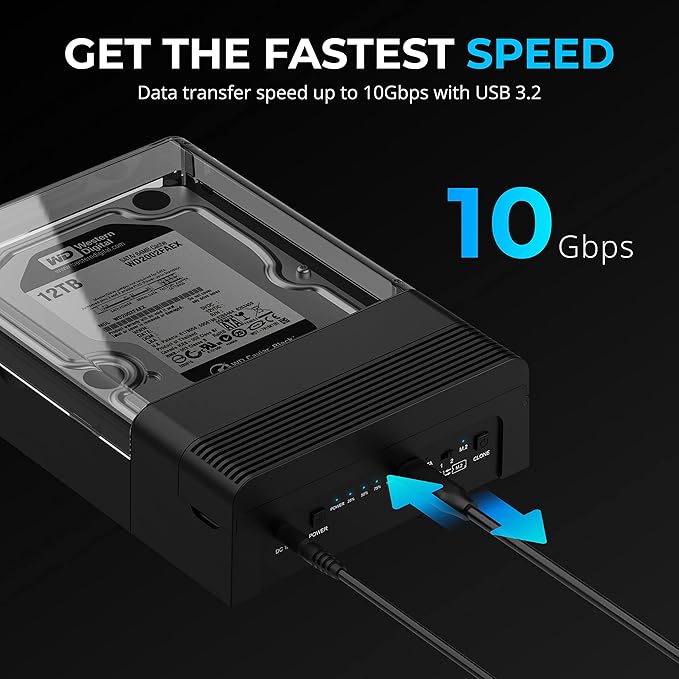 SABRENT USB-C Lay Flat Docking Station – NVMe M.2 + SATA 2.5”/3.5” SSD/HDD - Image 5