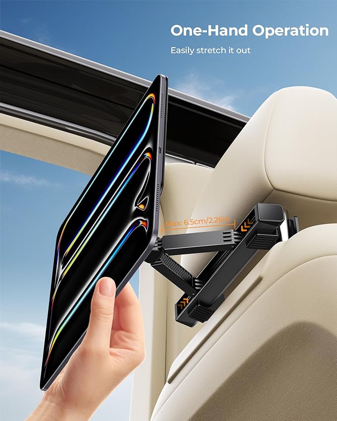 KU XIU Magnetic iPad Holder for Car Headrest, Backseat Tablet Car Mount for for - Image 7