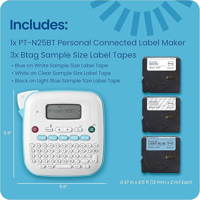Brother P-Touch PT-N25BTV3 Personal Connected Label Maker, Design&Print2 app - Image 8