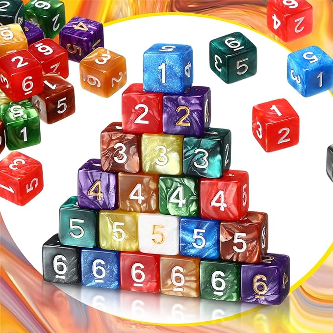 Poen 100 Pcs 16mm Dice Set Bulk, 6 Sided Standard Colored Dices - Image 7