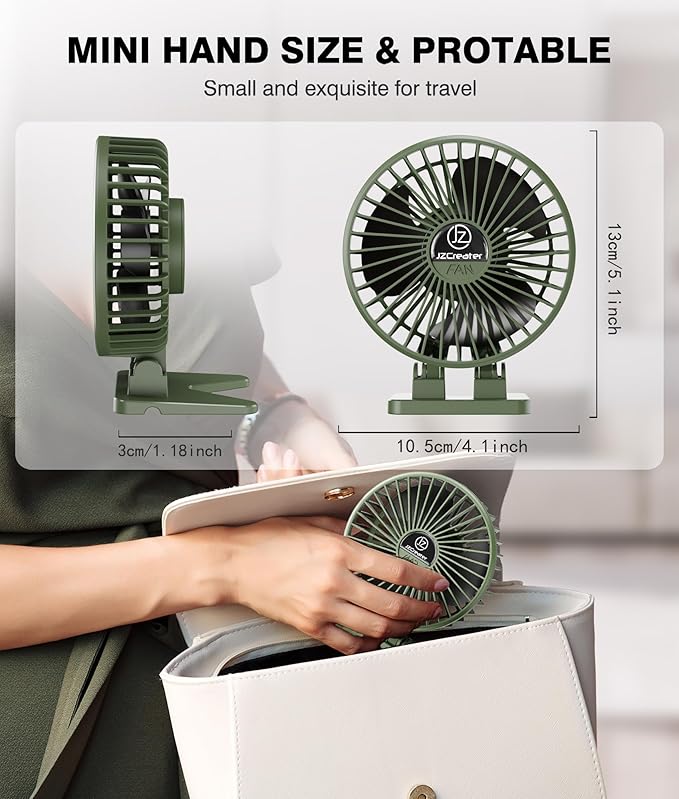 JZCreater USB Desk Fan, Mini Fan Portable, 3 Speeds Desktop Table Cooling Fans - Image 6