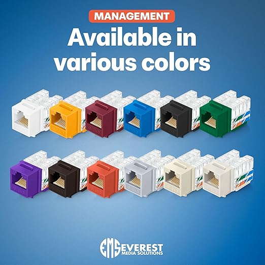Everest 90° Angled RJ45 Cat6 Keystone Jacks 10-Pack in Green - Image 7