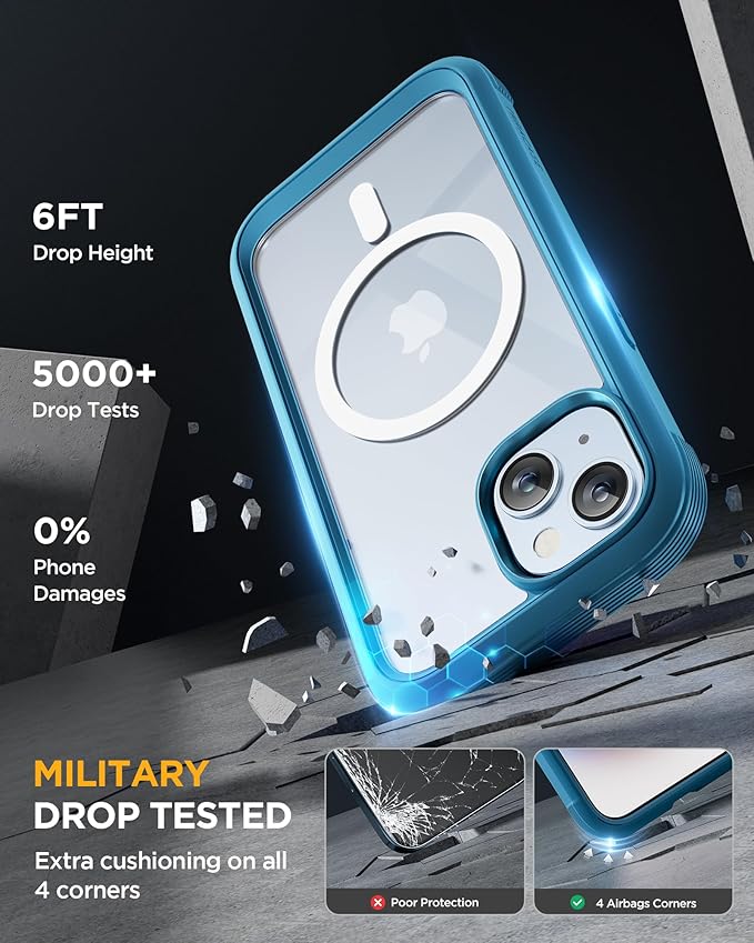 Miracase Glass Series for iPhone 15 Case Full-Body Magnetic Bumper Case - Image 4