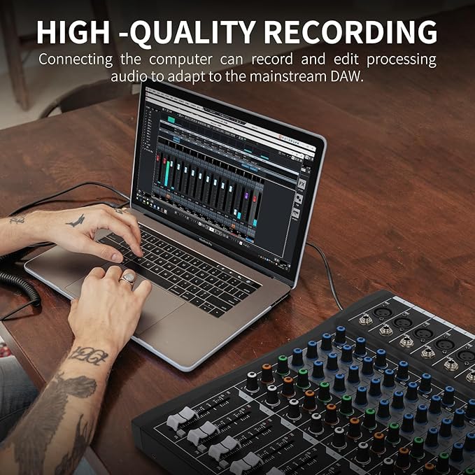 XTUGA 16 Channel Audio Mixer Sound Board Mixing Console, Audio Interface PC USB - Image 3