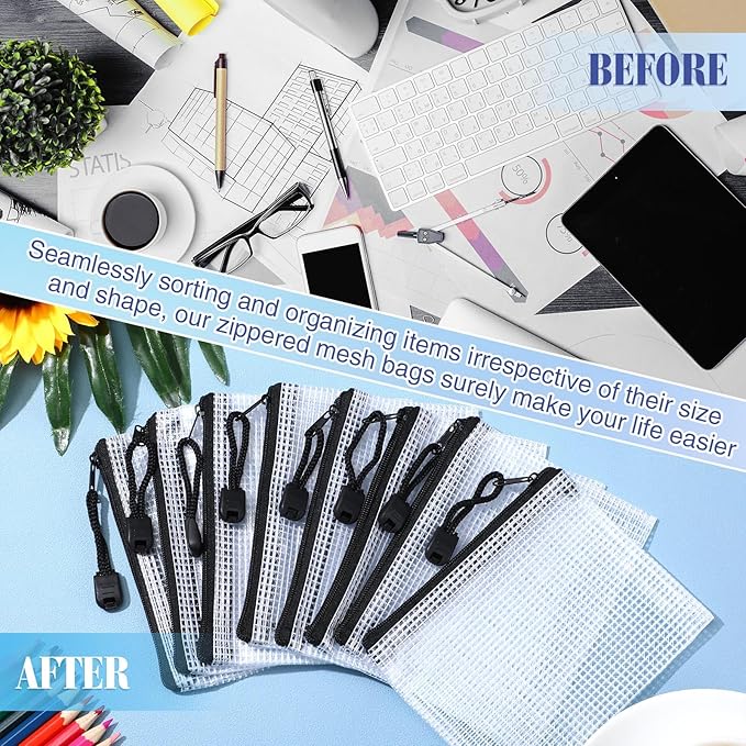 Jetec 32 Pcs Mesh Zipper Bags Toy Storage Bikini Organizer Bag Bolsas Para - Image 6