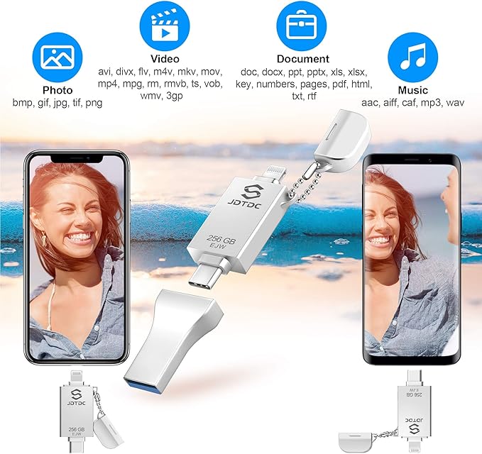 256GB Apple MFi Certified iPhone-Photo-Stick, 3 in 1 USB C - Image 4