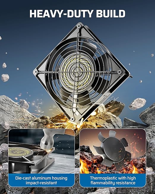 DEWENWILS 120V AC Fan, Waterproof Exhaust Fan 120mm, 13W 2800RPM 60CFM - Image 3