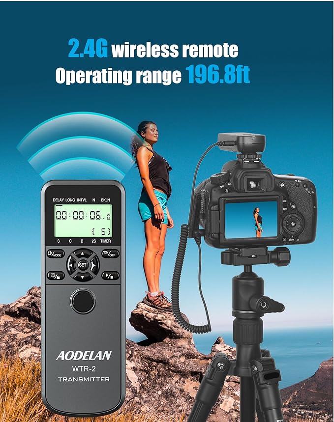 AODELAN Wireless Camera Timer Shutter Remote, Timelapse Intervalometer Shutter - Image 4