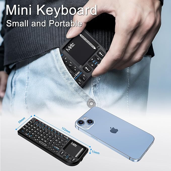 Mini Wireless Keyboard with Touchpad, 2.4GHz USB Dongle & Bluetooth Dual Mode - Image 7