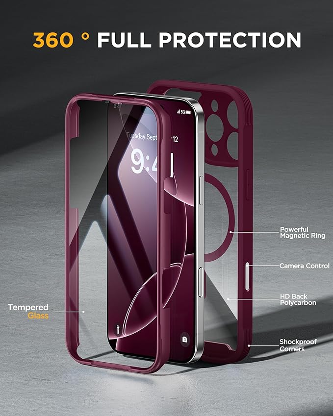 Miracase Magnetic for iPhone 16 Pro Case Full-Body Phone - Image 2