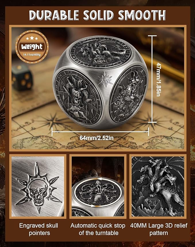 Kabinka Spinner Dice for 7 in 1 DND Dice Set, Unique Metal Dice for Dungeons - Image 6