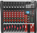 8 Channel Audio Mixer, Professional Music Mixer Board DJ Mixing Console by FULODE