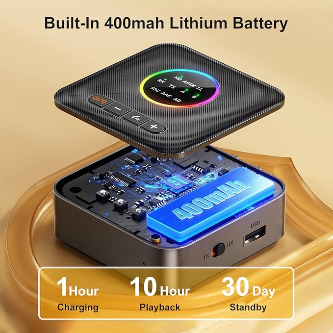 Upgrade Bluetooth 5.2 Transmitter Receiver aptX Adaptive/Low Latency/HD - Image 5