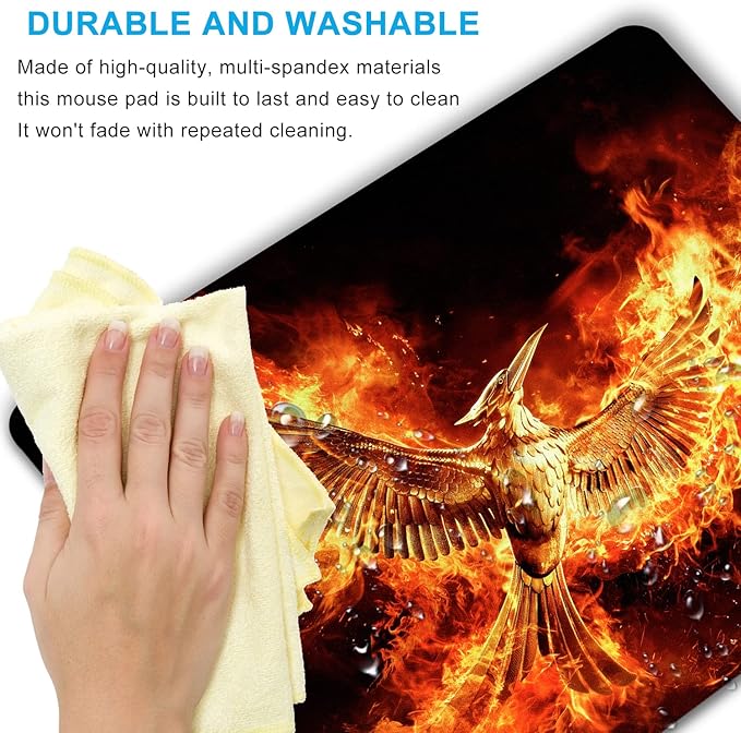 Cool Phoenix Mouse Pad Personalized Design, Non-Slip Surface, Rubber Base - Image 5