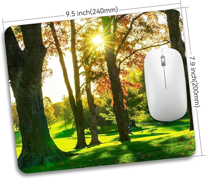 Beautiful Natural Scenery Forest Design Mouse Pad Mat Rectangle Non-Slip Rubber - Image 4