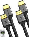 Silkland 10K 8K HDMI 2.1 Cable 2-Pack 3.3FT, Certified Ultra High Speed HDMI by Silkland