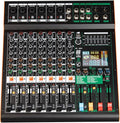 Depusheng TG8 professional dj audio mixer 8 channel input and dual group output by Depusheng