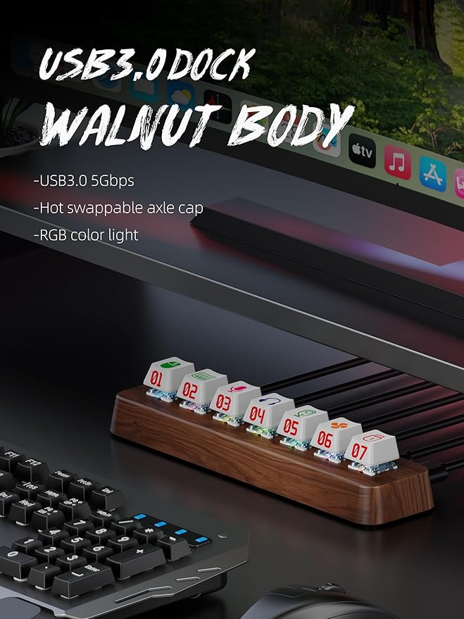 7-Port USB 3.0 Powered Hub, RGB Lighting, Hot-Swappable Cherry MX Switch Support - Image 5